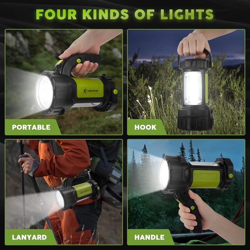 AlpsWolf Camping Lantern Rechargeable, 2 Pack Same LED Flashlight Spotlight Lantern with 800LM, 3600 mAh, Portable Bright Camping Light for Emergency Hurricane, Outdoor Hiking Power Outages - Image 2